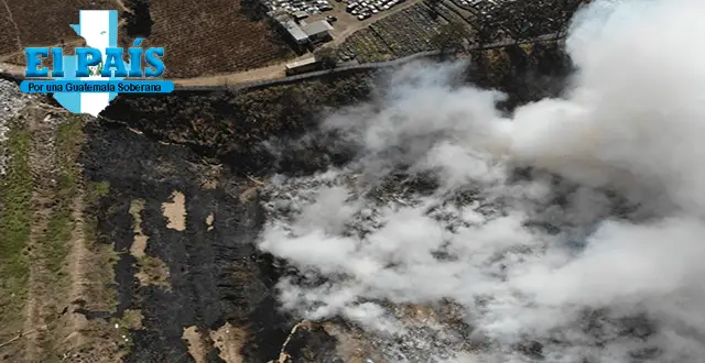 Incendio en Villa Nueva, fotografía aérea tomada por un dron