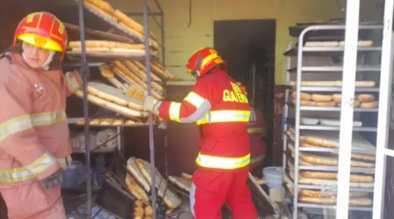 Tambo de gas propano que estalló en una panaderia,