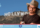 Fotografía Johnny Depp frente al letrero de Hollywood