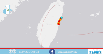 ejemplo del enjambre sísmico presentado en Taiwan.