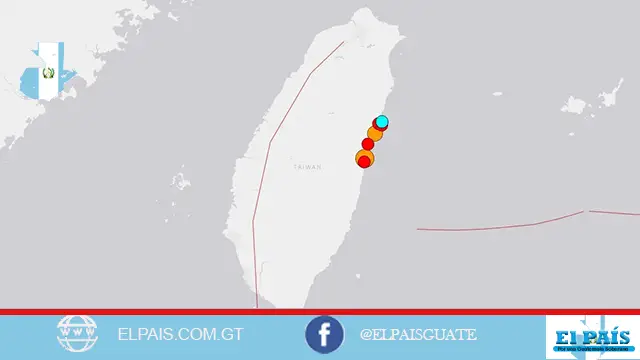ejemplo del enjambre sísmico presentado en Taiwan.