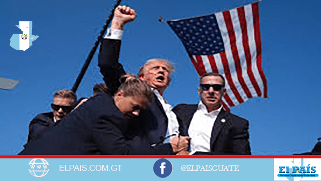 Donald Trump sangrando por atentado terrorista